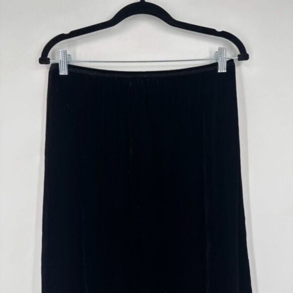 Vintage Tailor B. Moss Witchy Goth Velvet Silk Blend Midi Skirt Black Size 8 90s - Picture 3 of 11